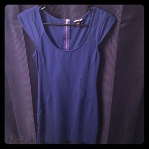 Zip up blue cocktail dress
